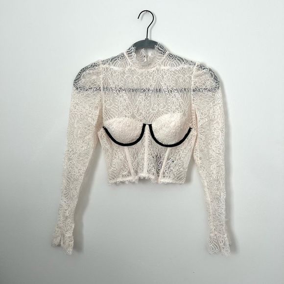 Victoria's Secret Tops Victorias Secret White Lace Long Sleeve